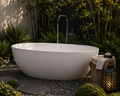Freestanding Stone Bathtub 1500mm - Matte White