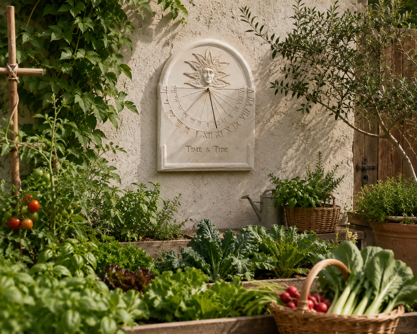 Garden Sculpture - Time & Tide Wall Sundial