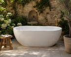 White freestanding bath - Leading landscapes Canterbury