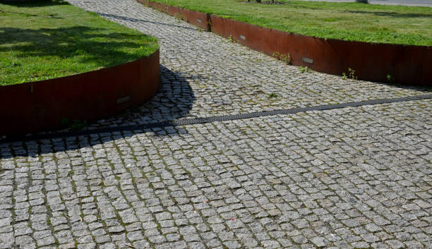 Corten steel edging close-up showing weathered texture — Leading Landscapes Canterbury