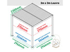 Aluminium Louvre Roof System 3m x 3m