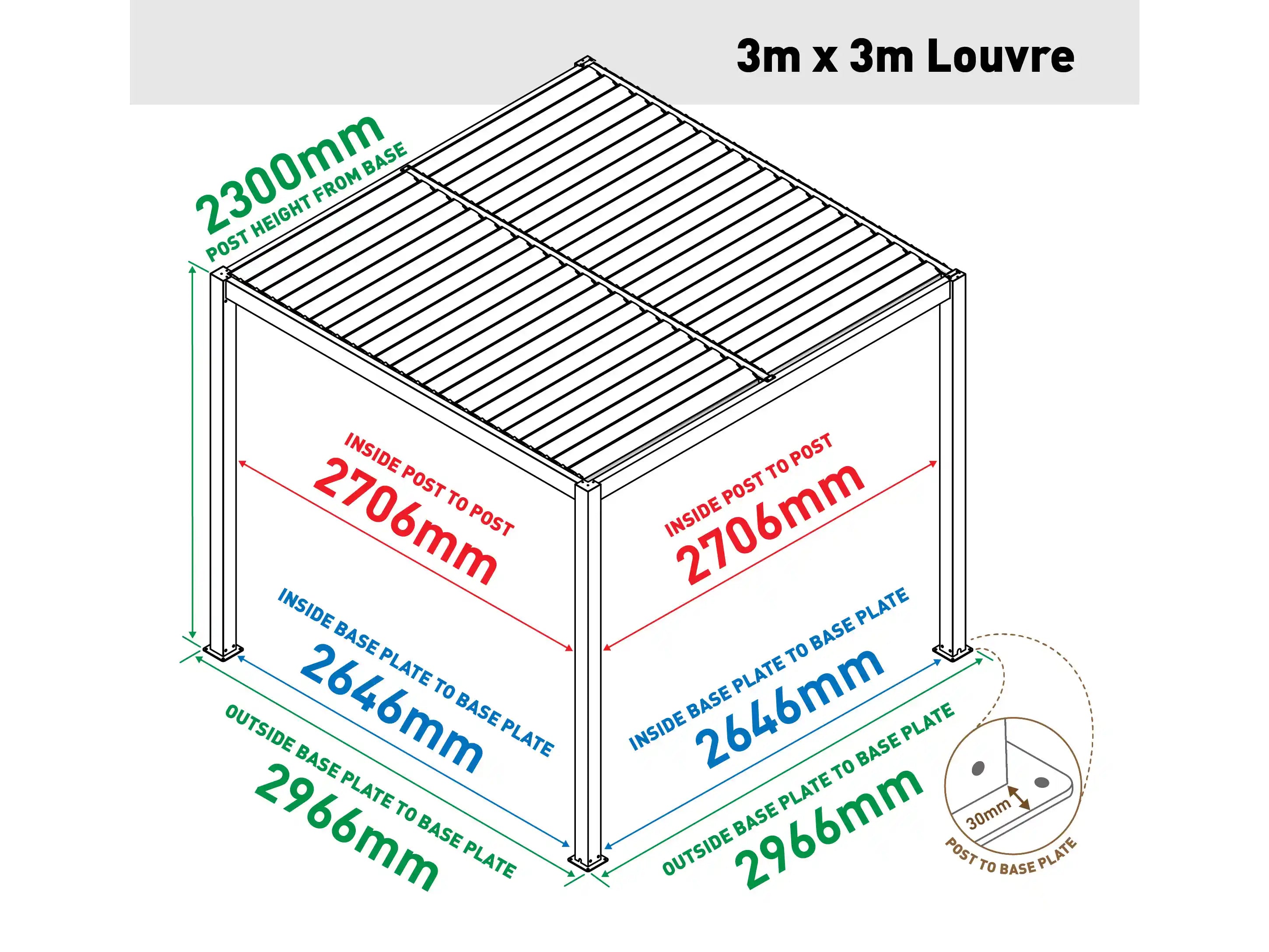 Aluminium Louvre Roof System 3m x 3m