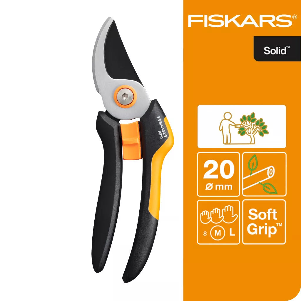 Fiskars Solid Bypass Pruner M P321 — precision garden pruning tool — Leading Landscapes Canterbury