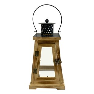 Wooden lantern with a black metal top - Leading Landscapes Canterbury