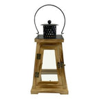 Wooden lantern with a black metal top - Leading Landscapes Canterbury