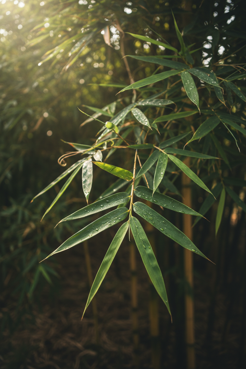Bambusa Wang Tsai foliage close-up — compact clumping bamboo — Leading Landscapes Canterbury