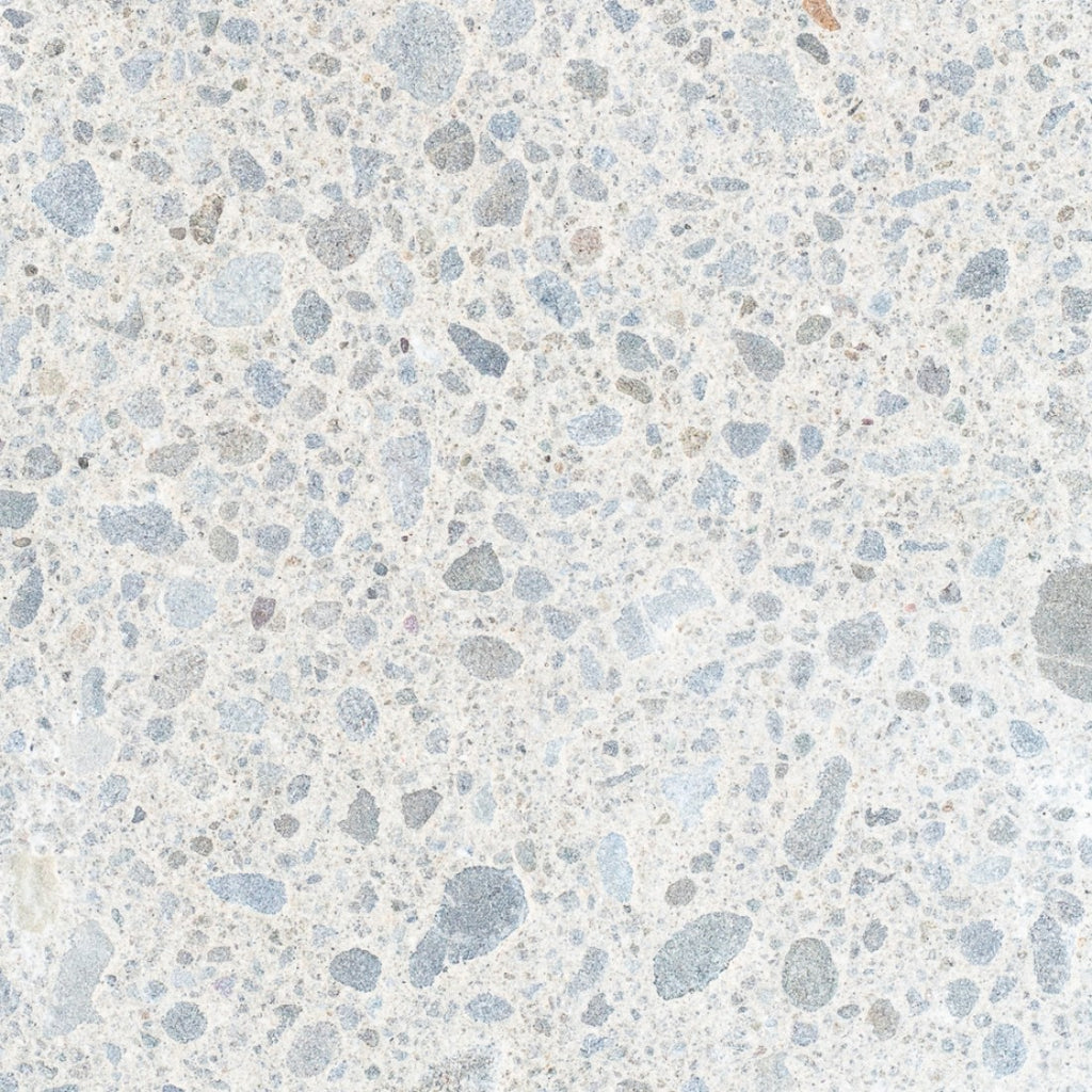 Concrete round paver exposed aggregate classic finish — garden path paving — Leading Landscapes Canterbury