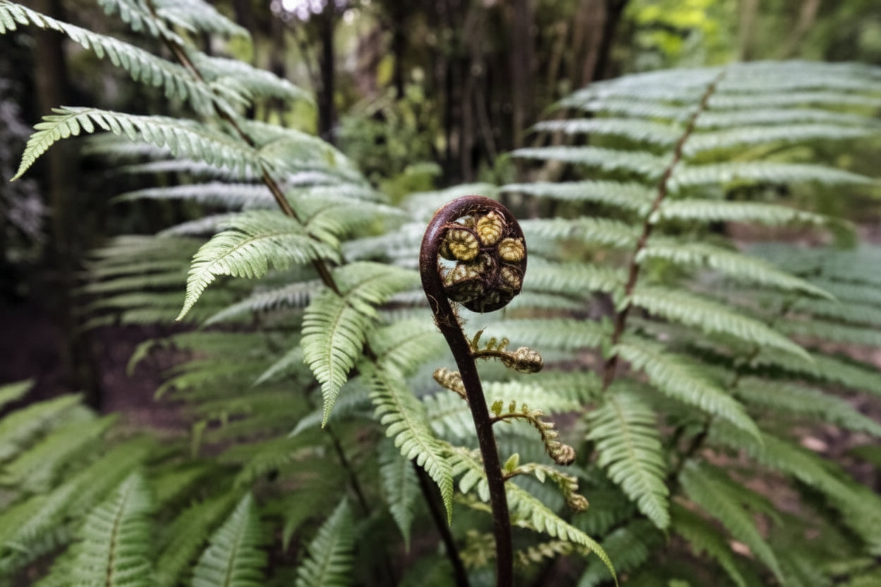 Dicksonia Squarrosa Wheki-Punga fronds close-up — NZ native tree fern — Leading Landscapes Canterbury